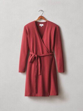 AMERICAN GIANT XS Red Wrap Dress Tie Jersey Knit